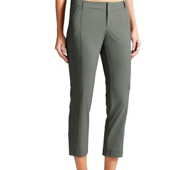 Athleta Palisade Ankle Pants Women's 0 Green Hiking Outdoors Ripstop Stretch - Picture 1 of 5